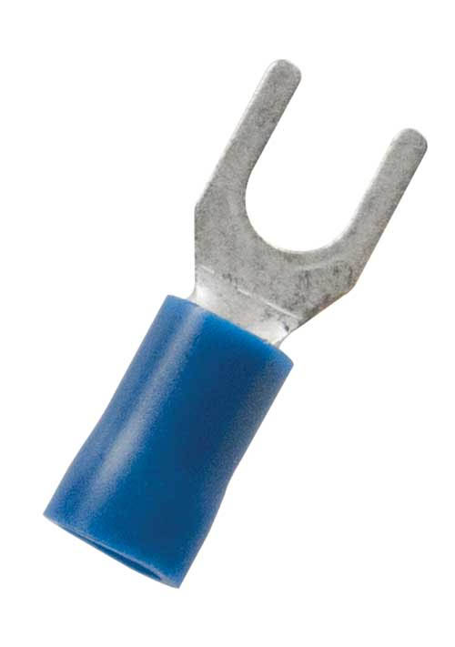 2055C - 16-14 AWG #10 Stud Blue Vinyl Insulated Spade Terminal 100 P