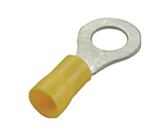 2014H - 12-10 AWG #10 Stud Yellow Vinyl Insulated Ring Terminal 14 P