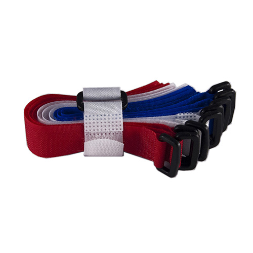 208296 - 8" (3)Red, (3)White, (2)Blue Hook & Loop Velcro Strip-Tie Fa