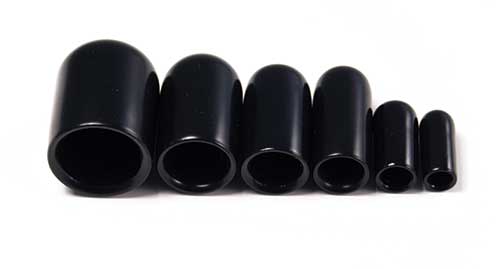 4805H - 1/8" thru 1/2" Assorted Black Vinyl Vacuum Caps 30 Pcs