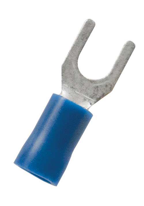 2055H - 16-14 AWG #10 Stud Blue Vinyl Insulated Spade Terminal 19 Pc