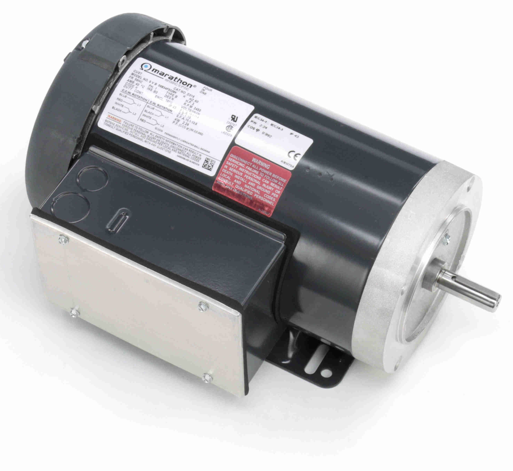 D316 - 3HP 208-230V/1Ph/60Hz 3600RPM 56HC-Frame TEFC