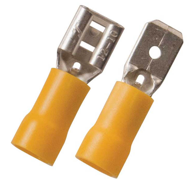 2108H - 12-10 AWG .250 Tab Yellow Push-On Vinyl Insulated M Disconne