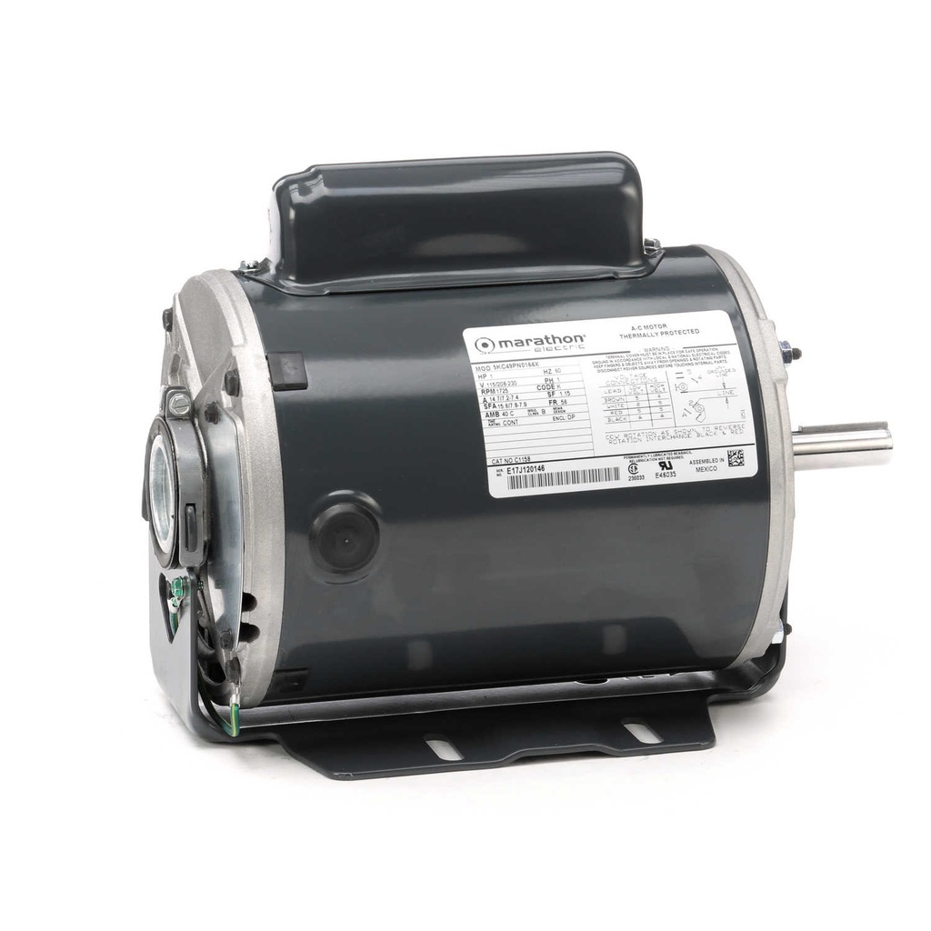 C1158 - Marathon General Purpose Motor 1HP 1Ph 60Hz 115/208-230V 1800RPM 56-Frme DP