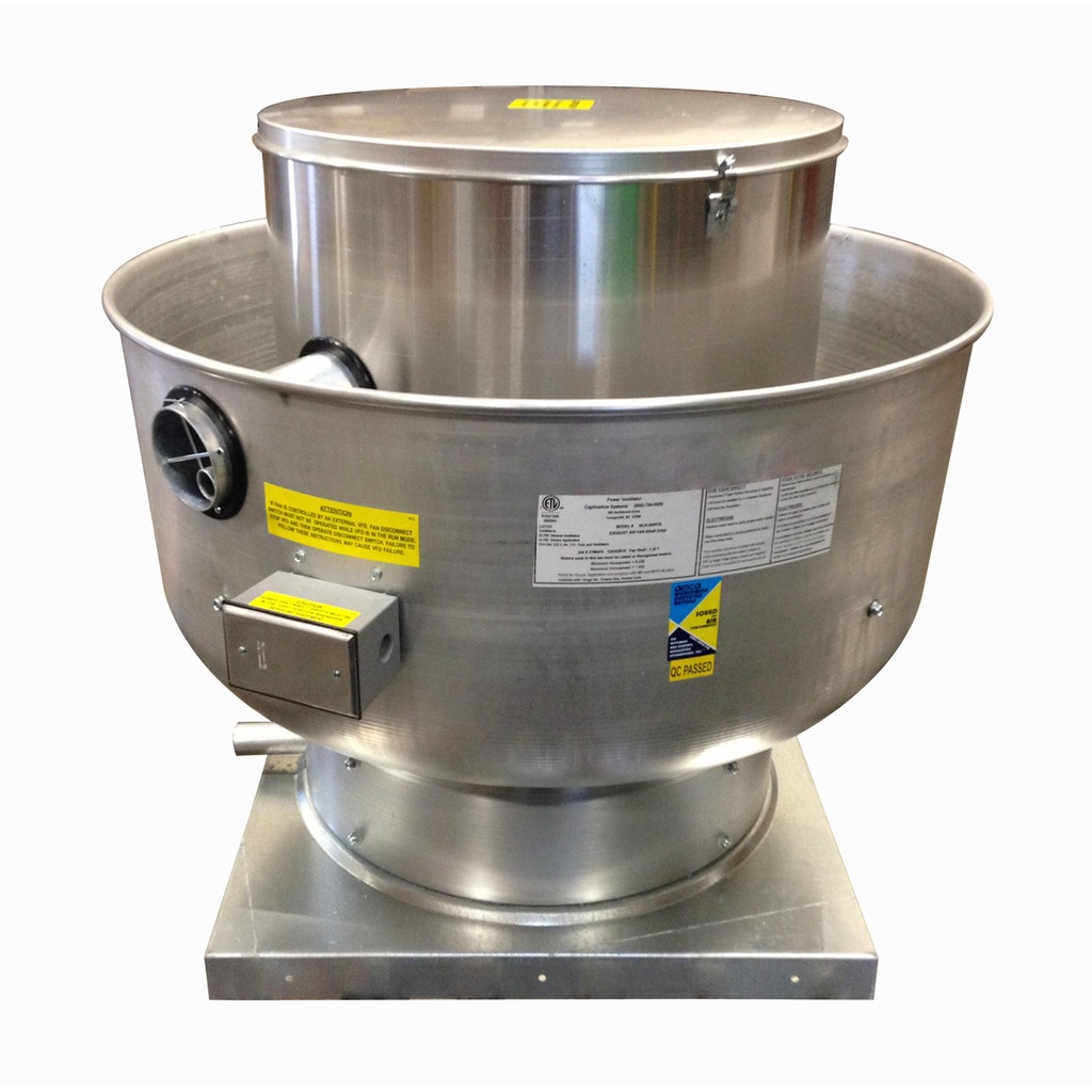 EABDU15 3/4HP - EABDU15 (0.75 HP) Belt Drive Centrifugal Upblast Exhaust Fan with 15.75" Wheel